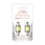 ΛΑΜΠΑ LED 9PCS SMD CANBUS WHITE COLOR (6000K) T10X36MM CARTECH