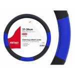 Amio - Κάλυμμα Τιμονιού SWC-04 Μαύρο Μπλε Διάμετρος 37/39cm από Δερματίνη για Προστασία και Άνεση Τιμονιού για Επιβατικά και Επαγγελματικά Αυτοκίνητα - 1 τεμ. (01359/AM)