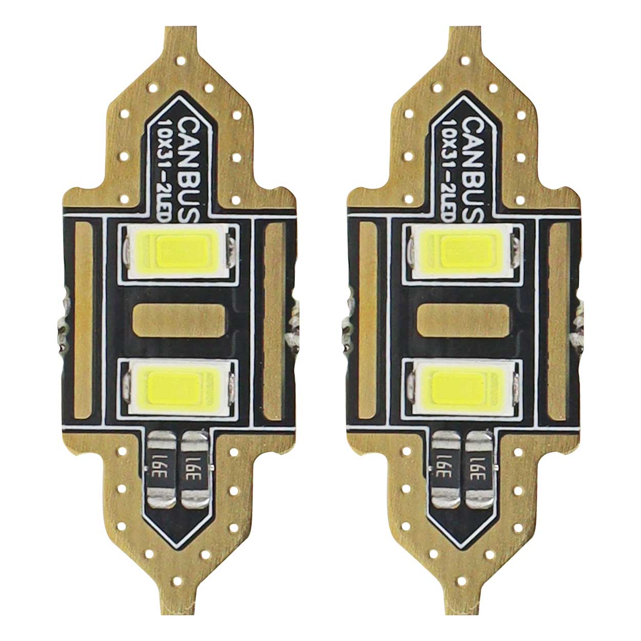 01448_1 Amio – LED Λαμπάκια Πλαφονιέρας 31mm 12V 5600K 2xSMD 5730 για Εσωτερικό Φωτισμό Αυτοκινήτου – 2 Τεμ. (01448/AM) - Image 1