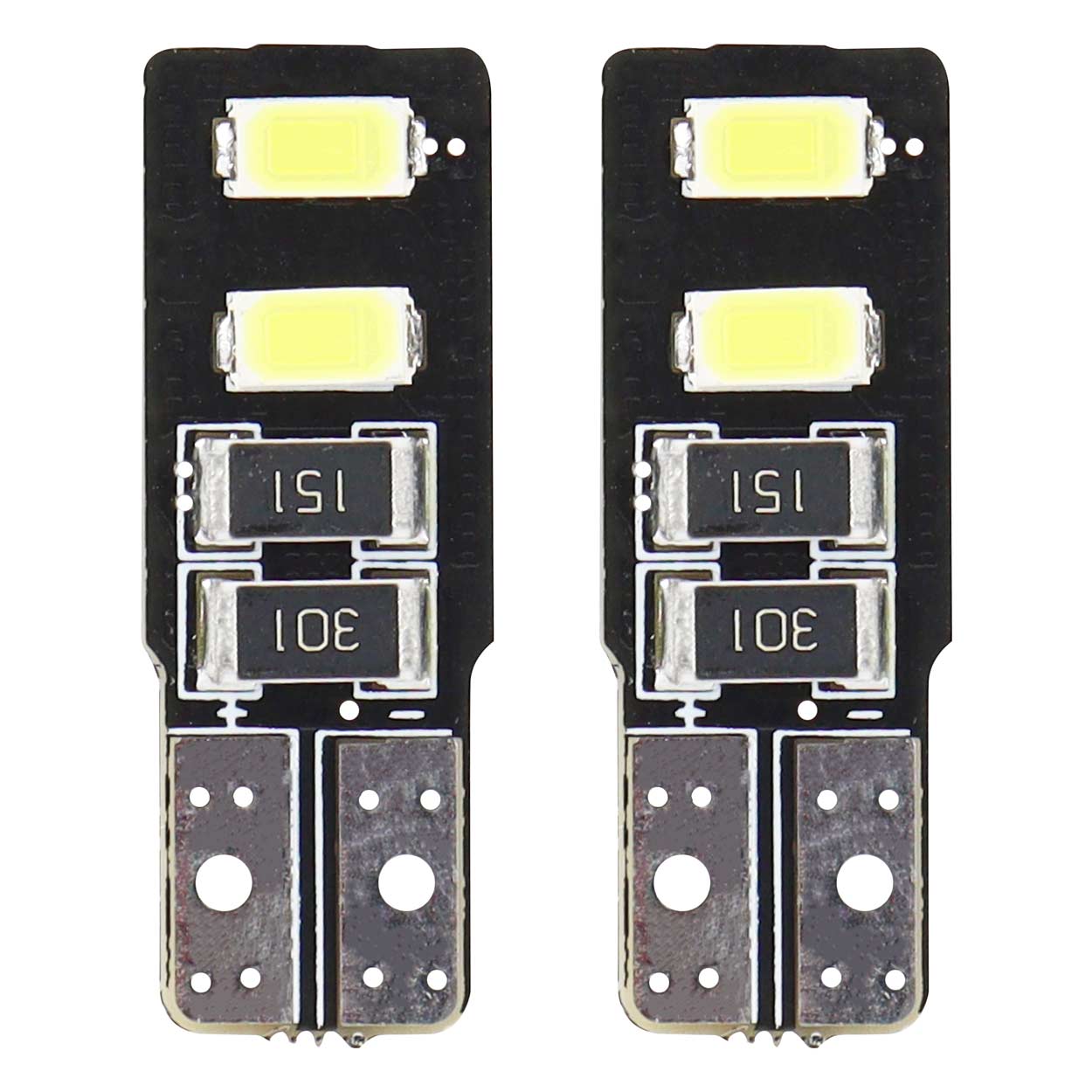 01630_1 Amio – Λαμπάκια LED T10 W5W 12V 2W 5600K 4xSMD 5730 CANBUS Καρφωτά για Ισχυρό Λευκό Φωτισμό χωρίς Σφάλματα – Σετ 2 Τεμ. (01630/AM) - Image 1