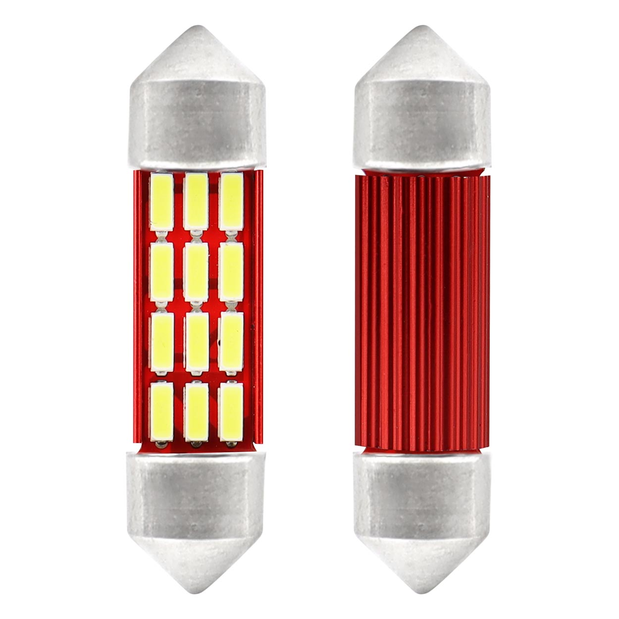 01632_1 Amio – Λαμπάκια Πλαφονιέρας LED 36mm C5W C10W 12/24V 2W 5600K 12xSMD 4014 CANBUS για Καθαρό Φωτισμό Εσωτερικού – Σετ 2 Τεμ. (01632/AM) - Image 1