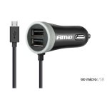 Amio - Φορτιστής Αναπτήρα 12-24V 2.4A με 2 θύρες USB και καλώδιο Micro USB για ταυτόχρονη φόρτιση συσκευών με σταθερή παροχή ρεύματος σε αυτοκίνητα και επαγγελματικά οχήματα - 1 Τεμ. (02056/AM)