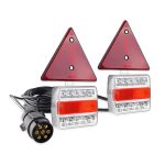 Amio - Σετ Φανάρια Πίσω Τρέιλερ LED Μαγνητικά 12V με Καλώδιο 7pin και Τρίγωνα για Πλήρη Σήμανση και Άμεση Τοποθέτηση σε Ρυμουλκούμενα - 1 Σετ (02140/AM)