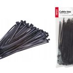 Amio – Δεματικά καλωδίων tie wrap 02154 μαύρα 3,6x300mm, οργανώστε και ασφαλίστε μακριές δέσμες αγωγών με κορυφαία αντοχή και ανθεκτικότητα – 100 Τεμ. (02154/AM)