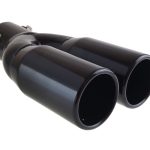 AMiO – Άκρο εξάτμισης διπλή απόληξη μαύρο MT-004B 130x215mm Φ35-50mm, μεταμορφώστε την πίσω όψη του αυτοκινήτου σας με επιθετικό στυλ και κορυφαία αισθητική – 1 Τεμ. (02194/AM)