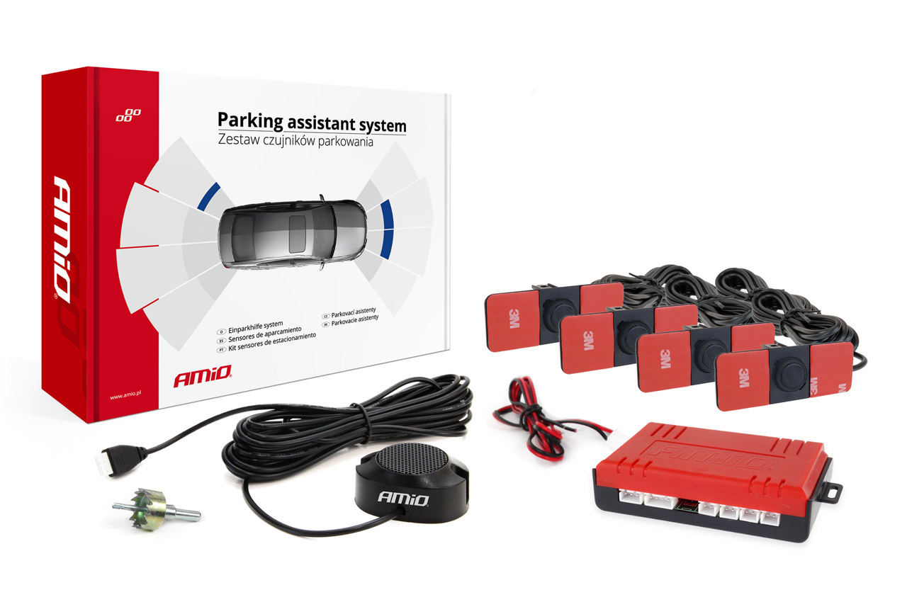 02253 AMiO – Σύστημα Παρκαρίσματος 12V με 4 Αισθητήρες Inside Mount 16,5mm σε Μαύρο χρώμα και Buzzer, σταθμεύστε με απόλυτη ασφάλεια και εργοστασιακή αισθητική – 1 Τεμ. (02253/AM) - Image 1