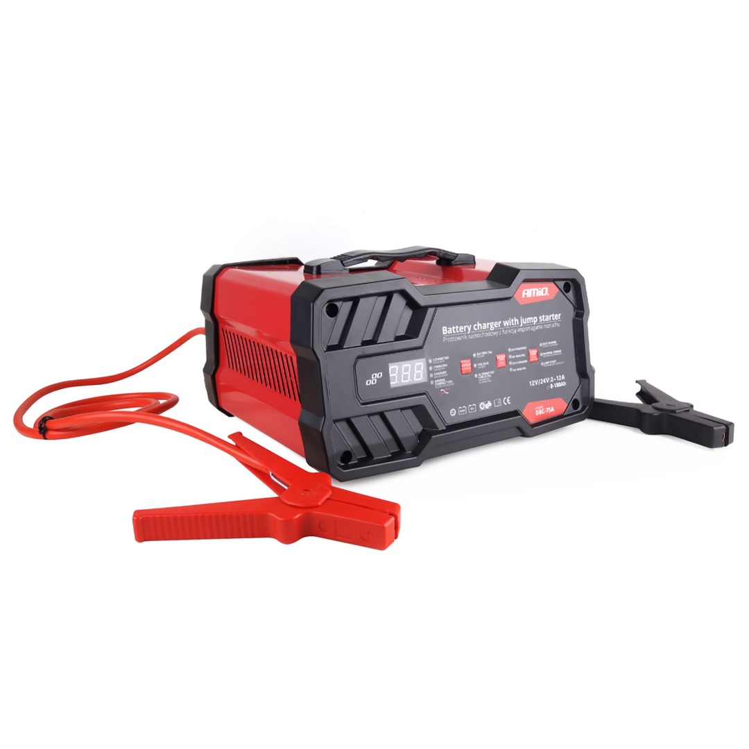 02400AM-1 Amio - ΕΚΚΙΝΗΤΗΣ/ΦΟΡΤΙΣΤΗΣ ΜΠΑΤΑΡΙΑΣ 12/24V 12A (75Α START ENGINE) ΜΕ TESTER ΚΑΙ ΠΡΟΣΤΑΣΙΑ ΥΠΕΡΦΟΡΤΩΣΗΣ – 1 ΤΕΜ. (02400/AM) - Image 1