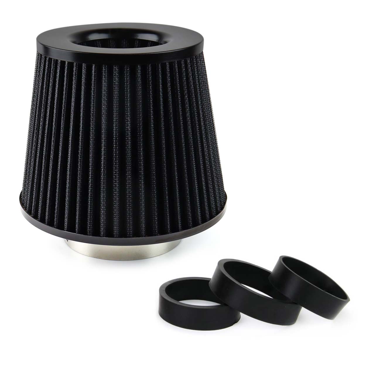 02546 Amio - ΦΙΛΤΡΟΧΟΑΝΗ ΕΛΕΥΘΕΡΑΣ Φ 55-76mm AF-BLACK 160 Χ 155 Χ 118 (ΜΑΥΡΟ/3 ΑΝΤΑΠΤΟΡΕΣ) - 1 τεμ. (02546/AM) - Image 1