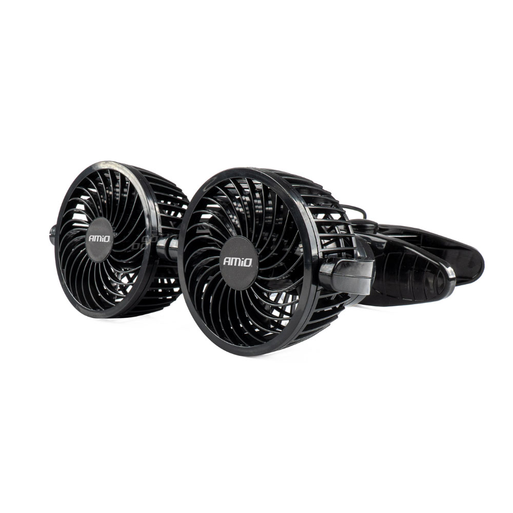 03013_AM_1 Amio - ΑΝΕΜΙΣΤΗΡΑΣ ΔΙΠΛΟΣ 24V 2χ4''(10,8cm) ΜΕ ΦΙΣ ΑΝΑΠΤΗΡΑ/2 ΤΑΧΥΤΗΤΩΝ/ ΜΕ ΜΑΝΤΑΛΑΚΙ PRO SERIES - 1 ΤΕΜ. (03013/AM) - Image 1