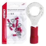 Amio - ΦΙΣΑΚΙΑ ΔΑΧΤΥΛΙΔΙ ΚΟΚΚΙΝΑ RV1.25-6 / 6.5mm - 10 ΤΕΜ. (03078/AM)