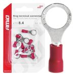 Amio - ΦΙΣΑΚΙΑ ΔΑΧΤΥΛΙΔΙ ΚΟΚΚΙΝΑ RV1.25-8 / 8.4mm - 10 ΤΕΜ. (03079/AM)