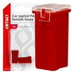 Amio - ΑΣΦΑΛΕΙΕΣ JapVal PAL ΜΙΝΙ 14mm ΘΗΛΥΚΕΣ 50A ΣΕ ΚΟΚΚΙΝΟ ΧΡΩΜΑ - 2 Τεμ. (03439/AM)