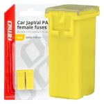 Amio - ΑΣΦΑΛΕΙΕΣ JapVal PAL ΜΙΝΙ 14mm ΘΗΛΥΚΕΣ 60A ΣΕ ΚΙΤΡΙΝΟ ΧΡΩΜΑ - 2 Τεμ. (03440/AM)