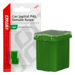 Amio - ΑΣΦΑΛΕΙΕΣ JapVal PAL ΜICRO 14mm ΘΗΛΥΚΕΣ 40A ΣΕ ΠΡΑΣΙΝΟ ΧΡΩΜΑ - 2 Τεμ. (03454/AM)
