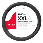 Amio - ΚΑΛΥΜΜΑ ΤΙΜΟΝΙΟΥ ΔΕΡΜΑTINO (ΧΧL) 44-46cm SWC-51-ΧΧL ΣΕ ΜΑΥΡΟ ΧΡΩΜΑ ΜΕ ΜΑΥΡΕΣ ΡΑΦΕΣ - 1 ΤΕΜ. (03564/AM)