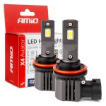 Amio - ΛΑΜΠΕΣ LED H8/H9/H11 12V 44W 6.500K 3.936lm X4 SERIES AVIATOR PLUG & PLAY - 2 ΤΕΜ. (03765/AM)