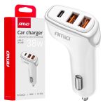 Amio - ΦΟΡΤΙΣΤΗΣ ΑΝΑΠΤΗΡΑ 12/24V ΜΕ 3 ΘΥΡΕΣ USB-C+2xUSB 38W 5V/3AQC ΤΑΧΕΙΑΣ ΦΟΡΤΙΣΗΣ ΛΕΥΚΟΣ - 1 Τεμ. (03886/AM)