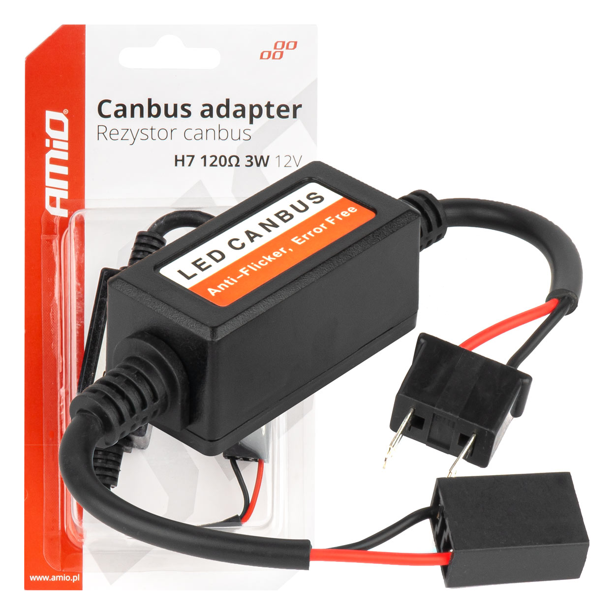 04088_AM_1 Amio - ΑΝΤΙΣΤΑΣΗ ΓΙΑ ΛΑΜΠΕΣ LED H7 12V 3W 120Ω (ΑΝΤΙΣΤΑΣΗ-ΨΕΥΤΗΣ-CANCELLER) - 1 τεμ. (04088/AM) - Image 1