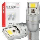 Amio - Λάμπες LED CANBUS T10 W5W 2SMD 3570 Λευκή 6000K – 12/24V - 2 Τεμ. (04256/AM)