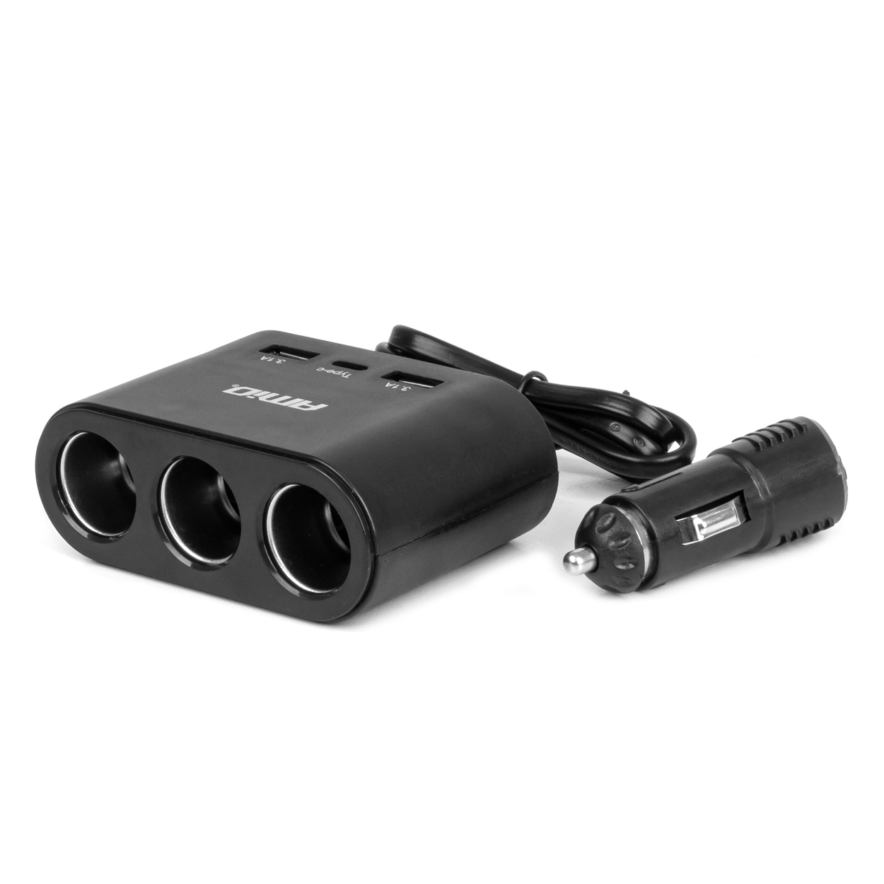 04361_AM_1 Amio - ΑΝΤΑΠΤΟΡΑΣ ΑΝΑΠΤΗΡΑ 12/24V 120W ΜΑΥΡΟΣ/3 ΘΕΣΕΙΣ/2xUSB-A+1xUSB-C ΤΑΧΕΙΑΣ ΦΟΡΤΙΣΗΣ/ΚΑΛΩΔΙΟ 70cm - 1 Τεμ. (04361/AM) - Image 1