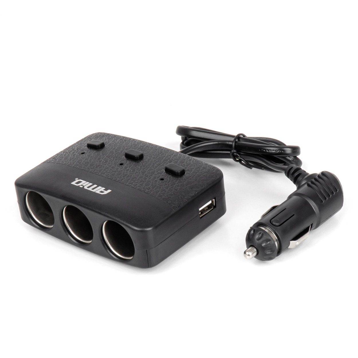 04363_AM_1 Amio - ΑΝΤΑΠΤΟΡΑΣ ΑΝΑΠΤΗΡΑ 12/24V 100W ΜΑΥΡΟΣ/3 ΘΕΣΕΙΣ/2xUSB-A /ΚΟΥΜΠΙ ON-OFF/ΕΝΔΕΙΞΗ LED/ΚΑΛΩΔΙΟ 70cm - 1 Τεμ. (04363/AM) - Image 1