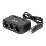 Amio - ΑΝΤΑΠΤΟΡΑΣ ΑΝΑΠΤΗΡΑ 12/24V 120W ΜΑΥΡΟΣ/3 ΘΕΣΕΙΣ/1xUSB-A+1xUSB-C QC 4.0 ΤΑΧΕΙΑΣ ΦΟΡΤΙΣΗΣ/ΚΑΛΩΔΙΟ 80cm - 1 Τεμ. (04365/AM)