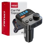 Amio - FM Transmitter Αναπτήρα τύπου FMT01 τάση λειτουργίας για Επιβατικά Αυτοκίνητα και Φορτηγά με 1xUSB Type-A και 1xUSB Type-C για Επιβατικά Αυτοκίνητα και Φορτηγά - 1 τεμ. (04647/AM)