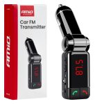 Amio - FM Transmitter Αναπτήρα τύπου FMT03 τάση λειτουργίας 12-24V με 2xUSB Type-A και Bluetooth για Επιβατικά Αυτοκίνητα και Φορτηγά - 1 τεμ. (04650/AM)