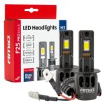 Amio - Λαμπτήρες LED F25 PRO Black Edition H3 68W 12-24V Full CAN Bus με Φωτεινότητα 7646lm σε Ψυχρό Λευκό 6000K για Επιβατικά Αυτοκίνητα & Φορτηγά - Σετ 2 τεμ. (04718/AM)