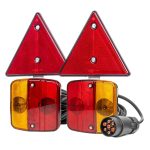 Amio – Φανάρια Τρέιλερ Μαγνητικά 12V με 7-PIN ISO & Ανακλαστικά Τρίγωνα για Ασφαλή Σήμανση & Ορατότητα – 2 Τεμ. (02095/AM)