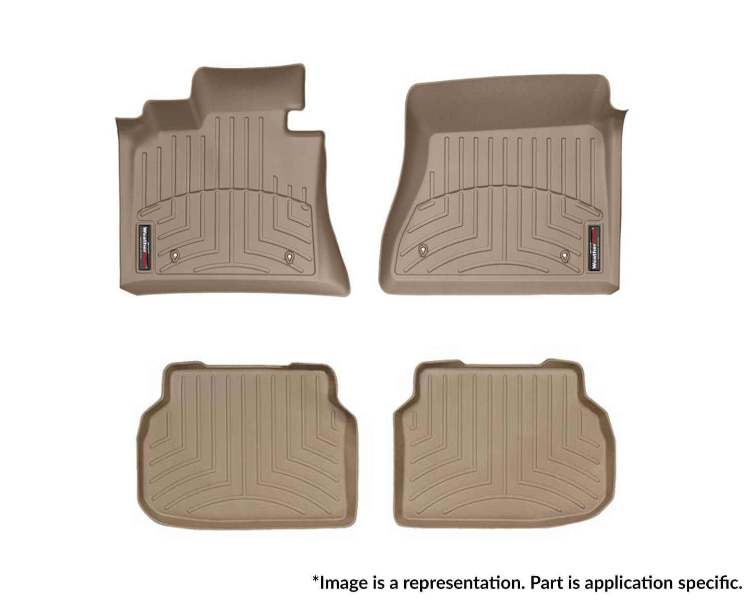 1-2-tan-2-2 WeatherTech – Προστατευτικά Πατάκια Λάστιχο για Mercedes-Benz C-Class (W203) 05/2000 > 01/2007 4πορτο / Sedan για κορυφαία προστασία εσωτερικού με ανθεκτική κατασκευή παντός καιρού – 1 Σετ (45264-1-2/OTO) - Image 1