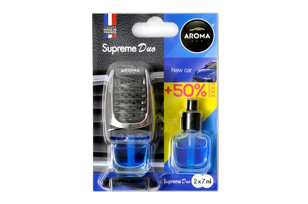 1 AMiO - Αρωματικό Αεραγωγού Αυτοκινήτου Aroma Supreme Duo New Car Αεραγωγού με Ρύθμιση Έντασης (+50% Περιεχόμενο) - 1 Τεμ. (A92518/AM) - Image 1