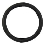 CarCommerce - ΡΑΦΤΟ ΚΑΛΥΜΜΑ ΤΙΜΟΝΙΟΥ STANDARD 39-41 cm (ΜΑΥΡΟ/ΜΑΥΡΕΣ ΡΑΦΕΣ/ΔΕΡΜΑΤΙΝΗ) - 1 τεμ. (61381-CC)