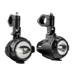 Lampa - Προβολείς Ομίχλης Moto FOG-X2 12V 30W 2100lm 6000-6500K Φ71mm 1 LED Αδιάβροχοι IP68 με Καλωδίωση και Βάσεις Φ38-39mm - Σετ 2 Τεμ. (9158.2-LM)