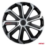 Amio - Σετ Τάσια Τροχών 15'' ιντσών, Μοντέλο EVO, Χρώμα Μαύρο / Ασημί – Σετ 4 τεμαχίων σε Κουτί (9757/AM)