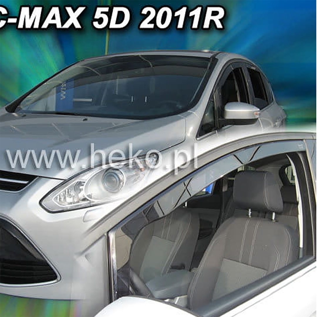 A291 ΑΝΕΜΟΘΡΑΥΣΤΕΣ ΓΙΑ FORD C-MAX 5D 2011-2019 / GRAND C-MAX 5D 2011-2019 ΖΕΥΓΑΡΙ ΑΠΟ ΕΥΚΑΜΠΤΟ ΦΙΜΕ ΠΛΑΣΤΙΚΟ HEKO - 2 ΤΕΜ. - Image 1