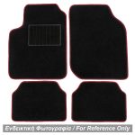 ΠΑΤΑΚΙΑ ΜΟΚΕΤΑ ΓΙΑ SKODA OCTAVIA 4 1997-2004  (ΜΑΥΡΟ ΜΕ ΚΟΚΚΙΝΟ ΡΕΛΙ) - 4 ΤΕΜ.