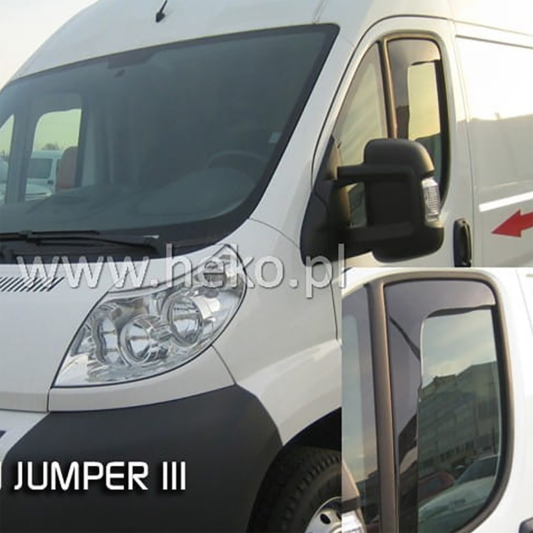 CCCC Heko – Ανεμοθραύστες Εμπρός για Fiat Ducato 2006> / Citroen Jumper III 2006> / Peugeot Boxer II/III 2006> / Opel Movano C 2021> / Toyota ProAce MAX 2024> για βελτιωμένη ροή αέρα και άνεση με εύκαμπτο φιμέ πλαστικό – 1 Σετ (ΑΝΕΜ.15147/VAN) - Image 1