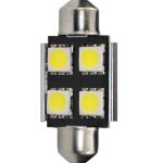 ΛΑΜΠΑΚΙΑ ΠΛΑΦΟΝΙΕΡΑΣ C5W/C10W 12V 0,96W SV8,5 36mm CAN-BUS+RADIATOR LED 4xSMD5050 PREMIUM ΛΕΥΚΟ 1ΤΕΜ