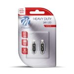 ΛΑΜΠΑΚΙΑ ΠΛΑΦΟΝΙΕΡΑΣ C5W 24V SV8,5 36mm 2xHP LED ΛΕΥΚΟ HEAVY DUTY BLISTER M-TECH - 2 Τεμ.