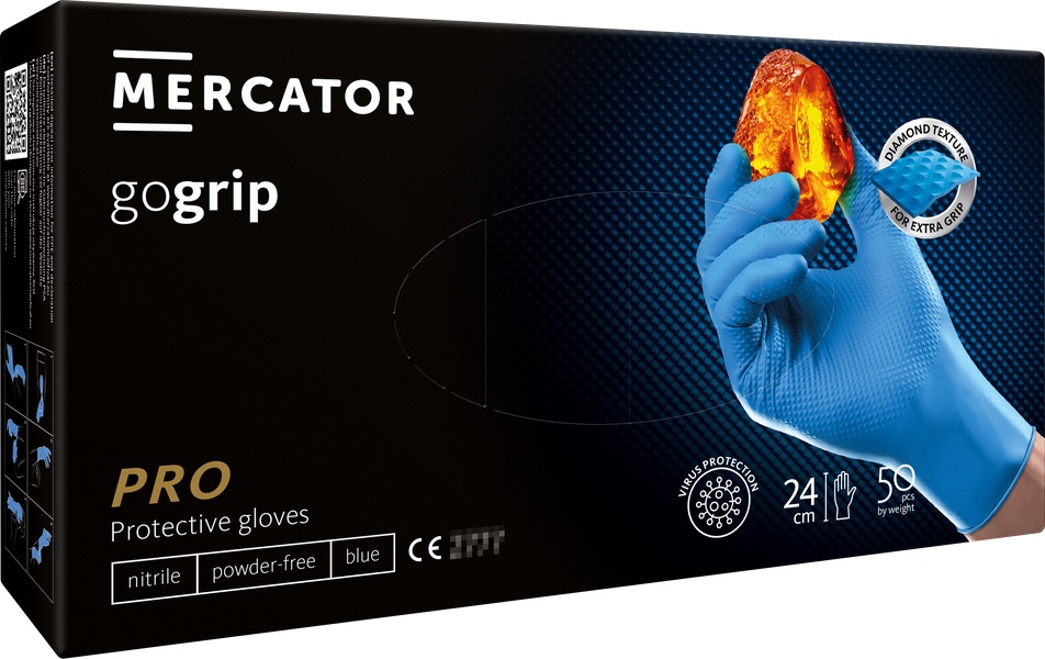 MER20314_AM_1 Amio - ΓΑΝΤΙΑ ΝΙΤΡΙΛΙΟΥ MERCATOR GOGRIP ΣΕ ΜΠΛΕ ΧΡΩΜΑ SMALL (S) - 50 ΤΕΜ. (MER20314/AM) - Image 1