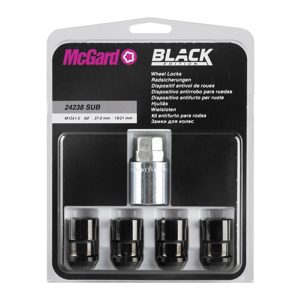 MG24238SUB Lampa - Παξιμάδια Ασφαλείας 12x1.50 Κωνικά Τύπου F170 Black Edition Μήκος 37mm 19/21 Για Τροχούς Αυτοκινήτου – 1 σετ 5 τεμ. (L.MG24238SUB) - Image 1
