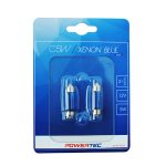 ΛΑΜΠΑΚΙΑ ΠΛΑΦΟΝΙΕΡΑΣ C5W 12V 5W SV8,5-8 11x36mm POWERTEC XENON BLUE 2ΤΕΜ.