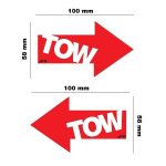 ΑΥΤΟΚΟΛΛΗΤΟ TOW ΚΟΚΚΙΝΟ 100x58mm SIMONI RACING - 2 ΤΕΜ.