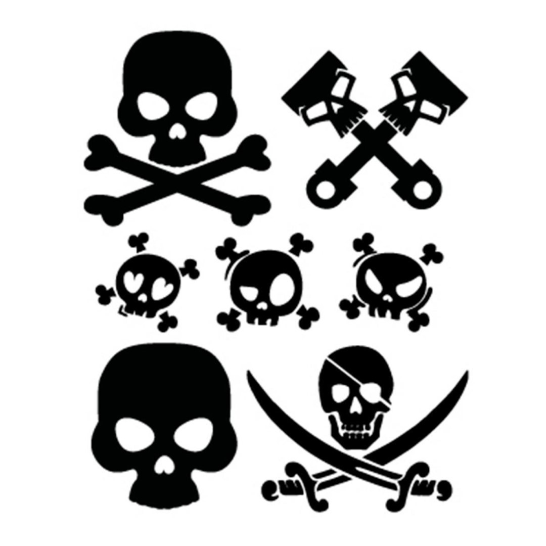 SRSRS6 ΑΥΤΟΚΟΛΛΗΤΑ ΝΕΚΡΟΚΕΦΑΛΕΣ SKULLS (ΦΥΛΛΟ 12 Χ 10 cm) - 7 ΤΕΜ. - Image 1
