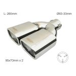 ΑΚΡΟ (ΜΠΟΥΚΑ) ΕΞΑΤΜΙΣΗΣ ΔΙΠΛΗ ΧΡΩΜΙΟΥ 33>63mm (ΜΗΚΟΣ 265mm - ΔΙΑΜΕΤΡΟΣ ΕΞΩΤΕΡΙΚΗ 95x70mm X2  ) SIMONI RACING - 1 TEM.