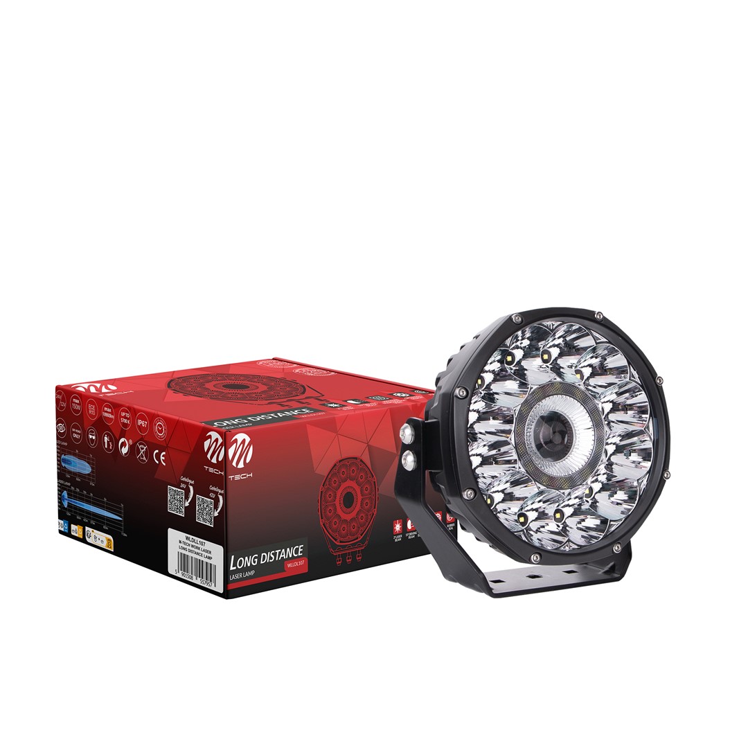 WLLDL107_MT_1 ΠΡΟΒΟΛΕΑΣ ΕΡΓΑΣΙΑΣ WORK LIGHTS LASER 12/24V 150W 10.900lm 12xHP+1xLASER LED 185x172x74mm M-TECH - 1 ΤΕΜ. - Image 1
