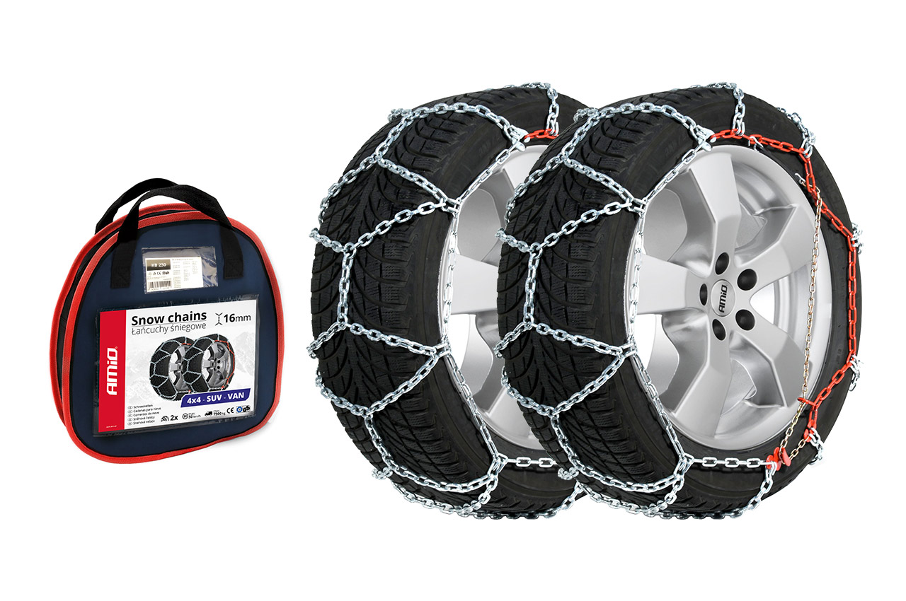 snow-chains-16mm_2 Amio - Αλυσίδες Χιονιού 4x4 16mm KB-220 για Ενισχυμένη Πρόσφυση σε SUV & Off-Road Οχήματα με Υψηλή Αντοχή για Βαριές Χειμερινές Συνθήκες - 1 Σετ (02118/AM) - Image 1