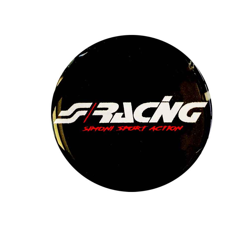 sracing_01 SIMONI RACING ΑΥΤΟΚΟΛΛΗΤΑ ΖΑΝΤΩΝ 7,2 cm ΛΕΥΚΟ/ΚΟΚΚΙΝΟ/ΜΑΥΡΟ ΣΜΑΛΤΟΥ - 4 ΤΕΜ. - Image 1