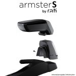 Rati - Ολοκληρωμένος Τεμπέλης Armster S για Dacia Spring 2024 > από Πλαστικό και Δερματίνη σε Μαύρο Χρώμα με Αντάπτορα Τοποθέτησης - 1 Σετ (V01925+V01561)